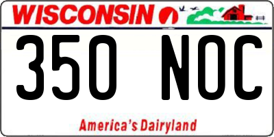 WI license plate 350NOC