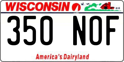 WI license plate 350NOF
