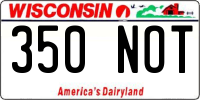 WI license plate 350NOT