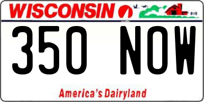 WI license plate 350NOW