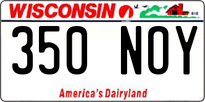 WI license plate 350NOY