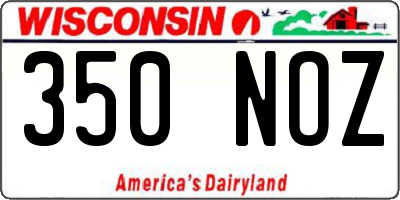 WI license plate 350NOZ