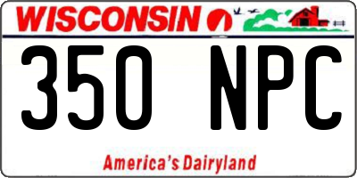 WI license plate 350NPC