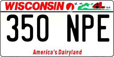 WI license plate 350NPE