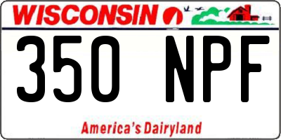 WI license plate 350NPF