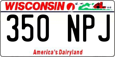 WI license plate 350NPJ