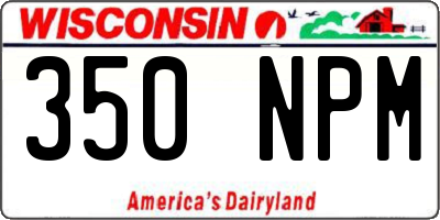 WI license plate 350NPM
