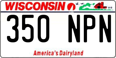 WI license plate 350NPN