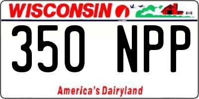 WI license plate 350NPP