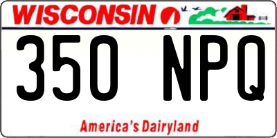 WI license plate 350NPQ