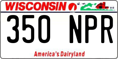 WI license plate 350NPR