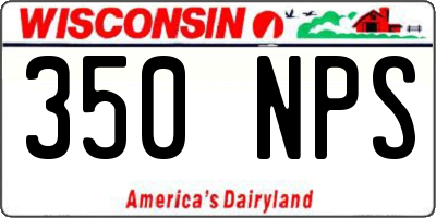 WI license plate 350NPS
