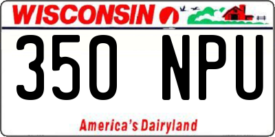 WI license plate 350NPU