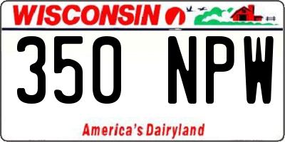 WI license plate 350NPW