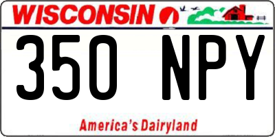 WI license plate 350NPY