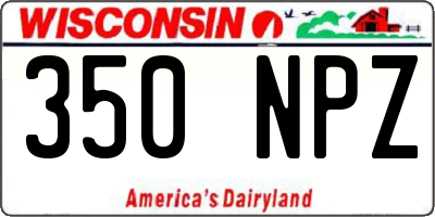 WI license plate 350NPZ