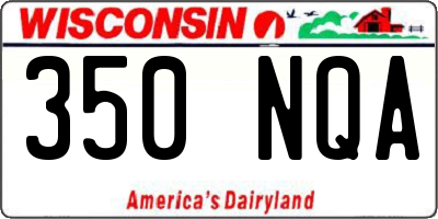 WI license plate 350NQA