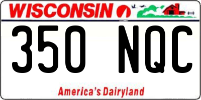WI license plate 350NQC