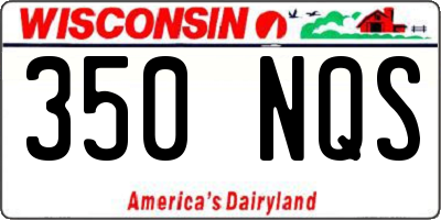 WI license plate 350NQS