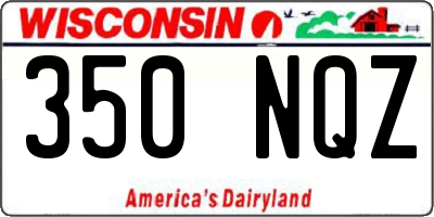 WI license plate 350NQZ