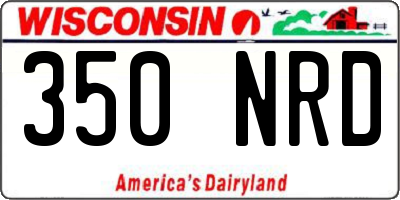 WI license plate 350NRD