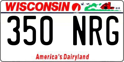 WI license plate 350NRG
