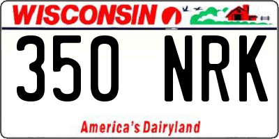 WI license plate 350NRK