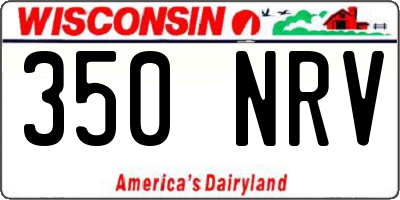 WI license plate 350NRV