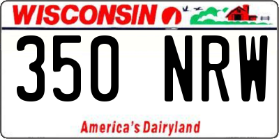 WI license plate 350NRW