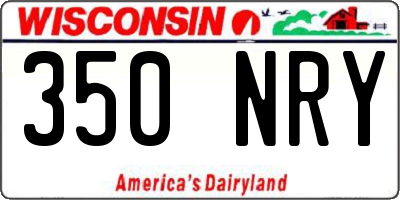 WI license plate 350NRY