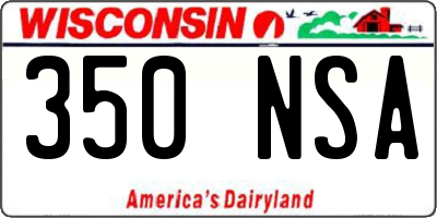 WI license plate 350NSA