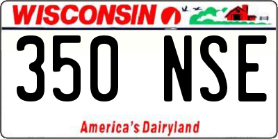 WI license plate 350NSE