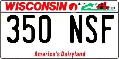 WI license plate 350NSF