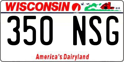 WI license plate 350NSG