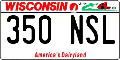 WI license plate 350NSL