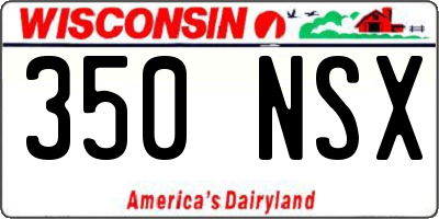WI license plate 350NSX