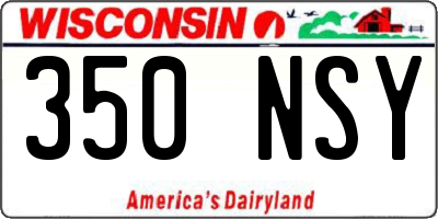WI license plate 350NSY