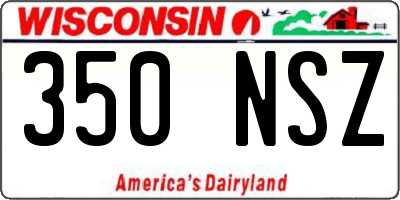 WI license plate 350NSZ