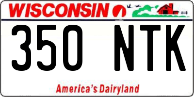 WI license plate 350NTK