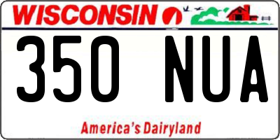 WI license plate 350NUA