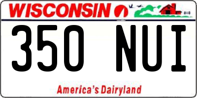 WI license plate 350NUI