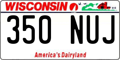 WI license plate 350NUJ