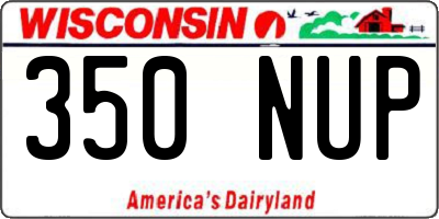 WI license plate 350NUP