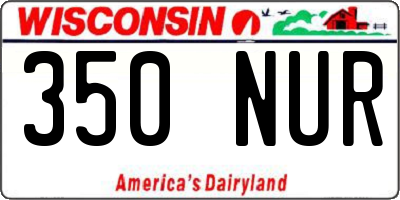 WI license plate 350NUR