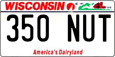 WI license plate 350NUT