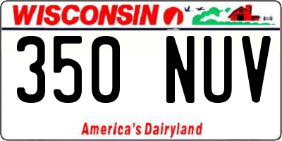 WI license plate 350NUV
