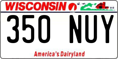 WI license plate 350NUY