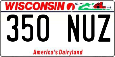 WI license plate 350NUZ