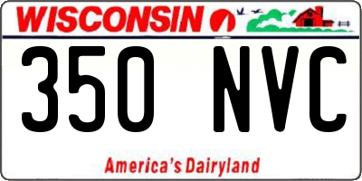 WI license plate 350NVC
