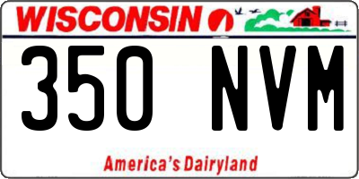 WI license plate 350NVM